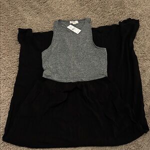 LOFT Gray and Black Tank Top